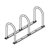 U Hoop CycleRack Bike Station - 03 - 2.375 - Freestanding - GA