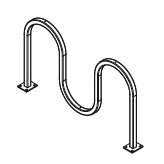 Broadway Square Wave Bicycle Rack - 05 - Surface Mount - GA