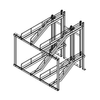 Duplex 2 Tier Bicycle Parking Station - 1 Sided - 08 - PC