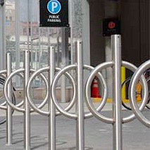 Hoop Bicycle Post - Inground - Stainless